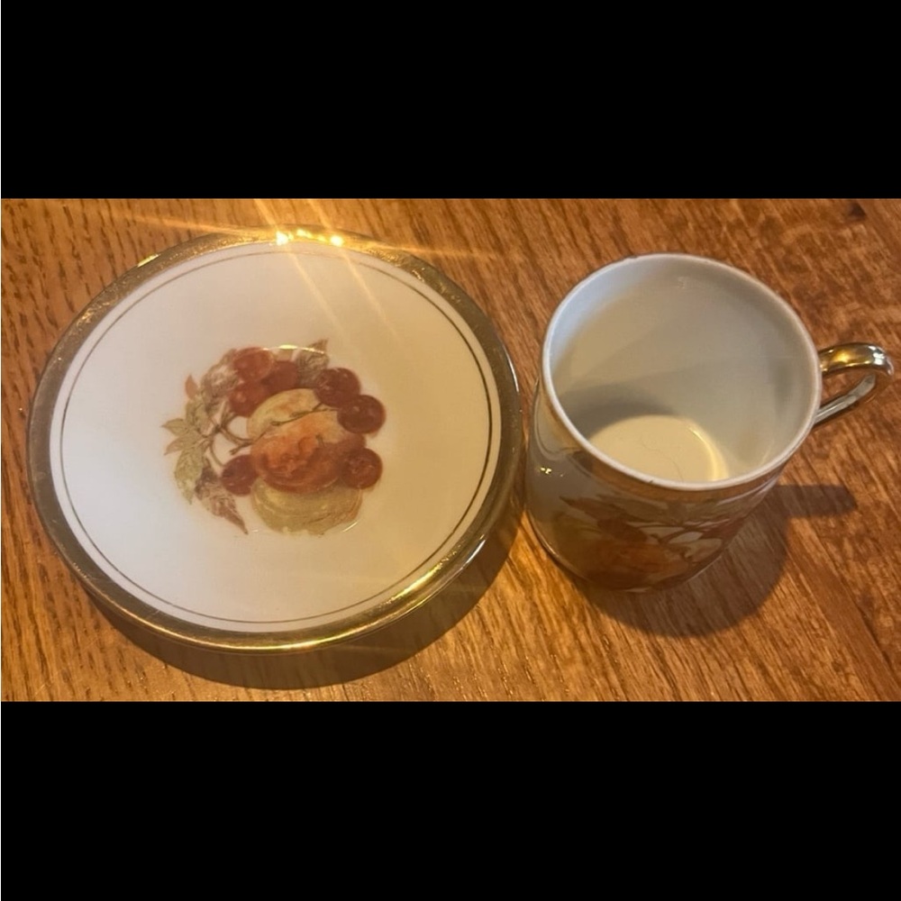 Royal sealey Elegant Fruit Design mini tea Cup and Saucer Set